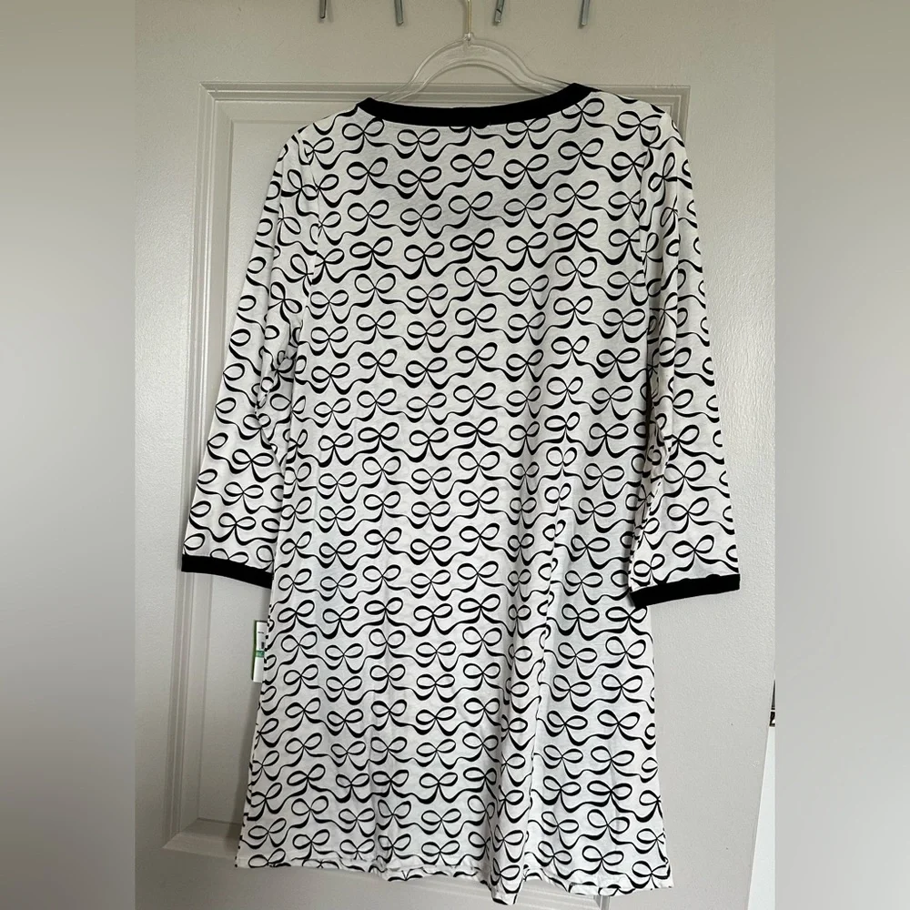 NWT! Kate Spade Dream a Little Dream Sleep Shirt Nightgown Black/White B…